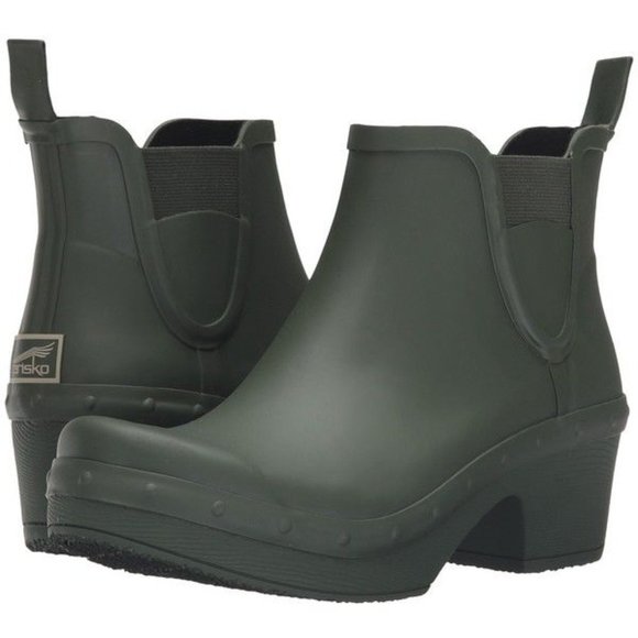 Dansko Shoes - Dansko Rosa Muted Green Platform Rain Boot 39